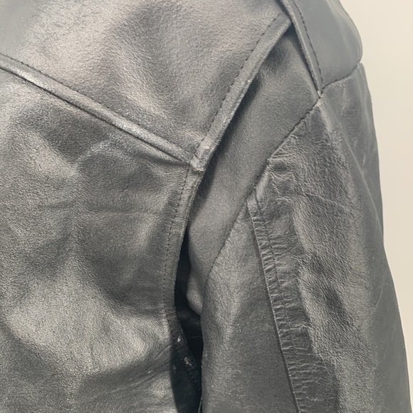 Niki Leather Jacket size XL Black Motorcycle jacket vintage - Picture 10 of 15